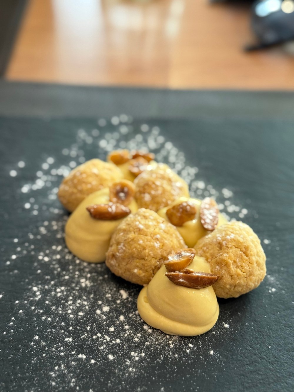 Sbrisolona con zabaione